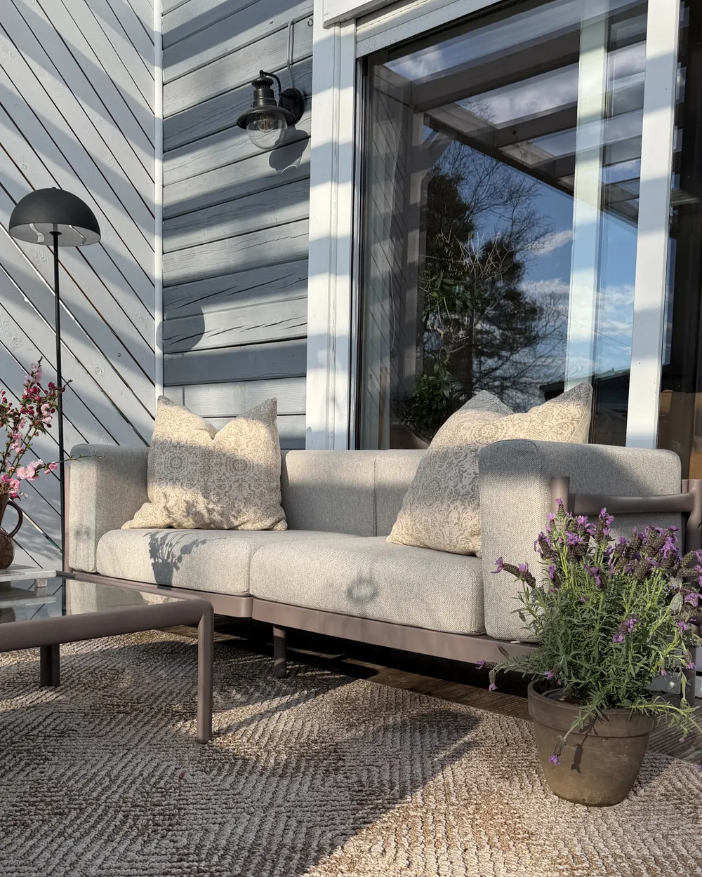 Garden Lounge Set with Table 4 Seater FERRETTI Taupe_1072064
