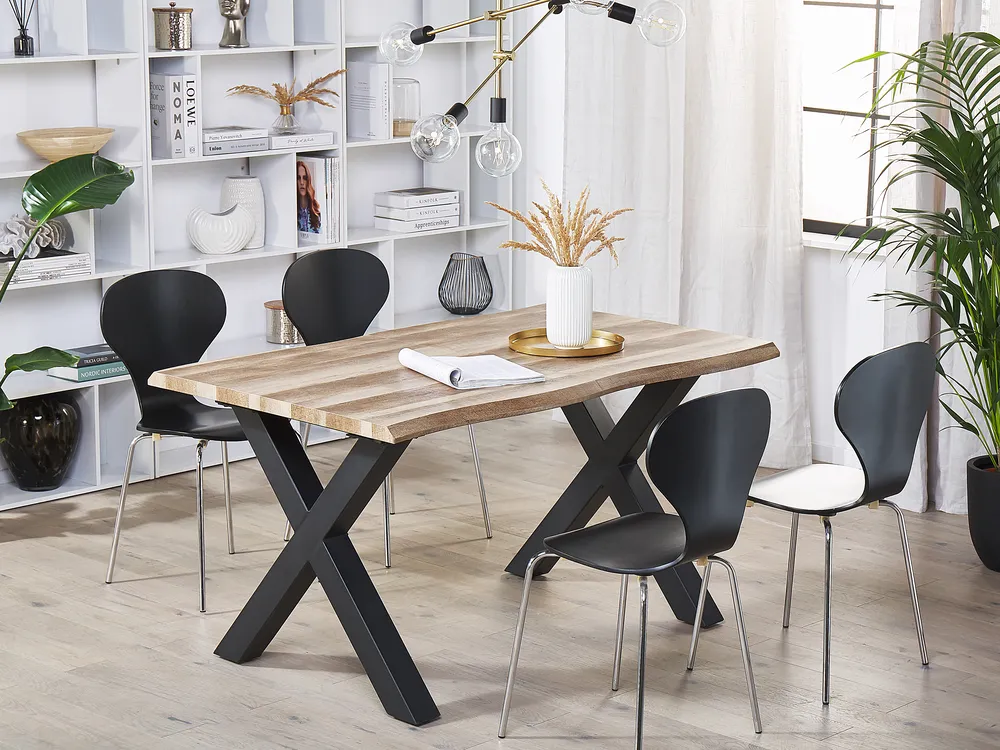 Extending Dining Table BRONSON Dark Brown 140/180 cm 90 cm_790959