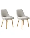 Set of 2 Dining Chairs MELFORT Fabric Light Grey