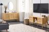 Mueble TV de ratán madera clara/dorado 120 x 40 cm PEROTE_841337