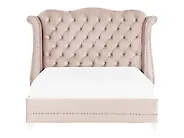 Cama Terciopelo AYETTE 160 x 200 cm Rosa pastel_905316