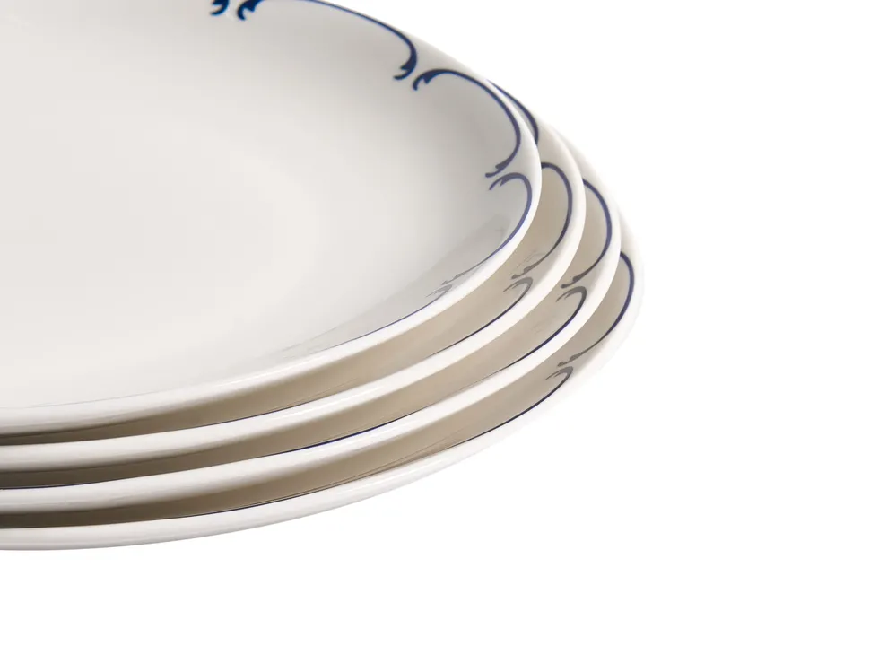 Zastawa stołowa 24-częściowa CHAROLI Porcelana Biały/ niebieski_1061868
