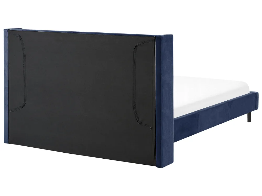 Bed Velvet VILLETTE 160 x 200 cm (EU King Size) Navy Blue_948283