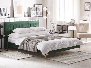 Velvet EU Double Bed Green LIMOUX