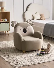Kids Armchair Koala HERVIK Fabric Taupe_975727