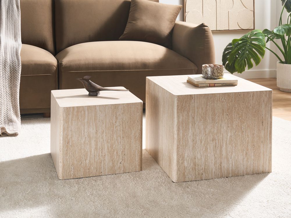 Couchtisch 2er Set TERO Travertinoptik