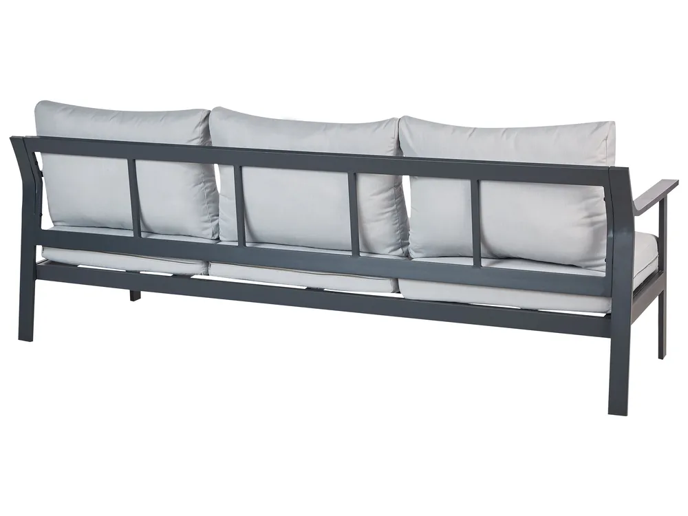 Sofa ogrodowa dla 3 osób KIATO Metal Jasnoszary_934611