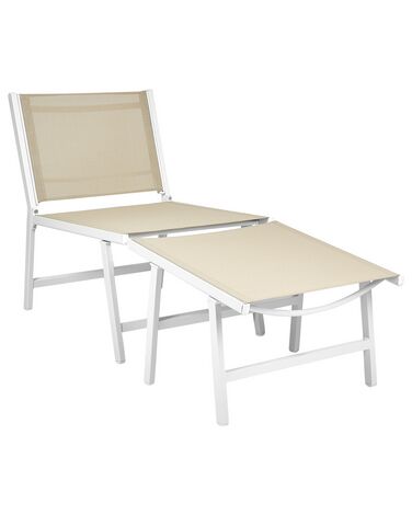 Garden Chair with Footrest Beige MARCEDDI