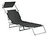 Sun Lounger FOLIGNO Reclining Metal Black