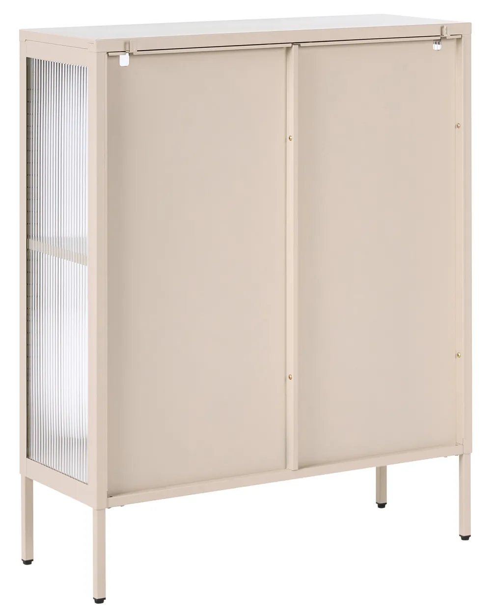 Szafka ze szklanymi drzwiami SARRE 90 cm Metal Beżowy_1069082