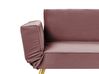 Sofa rozkładana welurowa różowa SAARELA_932742