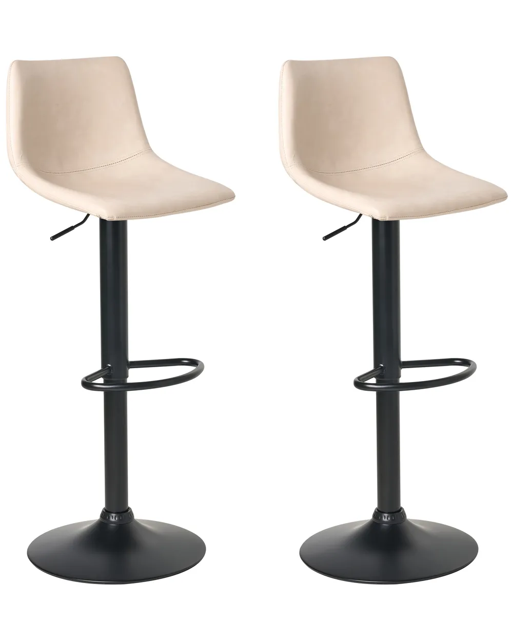 Set di 2 sgabelli da bar LEBRIJA Pelle sintetica Beige chiaro