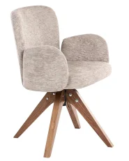 Set of 2 Dining Chairs Swivel JEAN Fabric Taupe_1130095