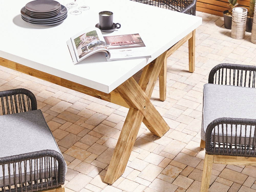 Concrete look outdoor dining table sale
