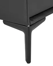 2 Drawer Bedside Table SEZANNE Faux Leather Black_795391