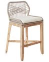 Set of 2 Garden Bar Chairs Light Wood TALAMONE_935397