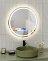 Miroir mural LED avec Bluetooth ⌀ 60 cm argenté BROGNON_932365