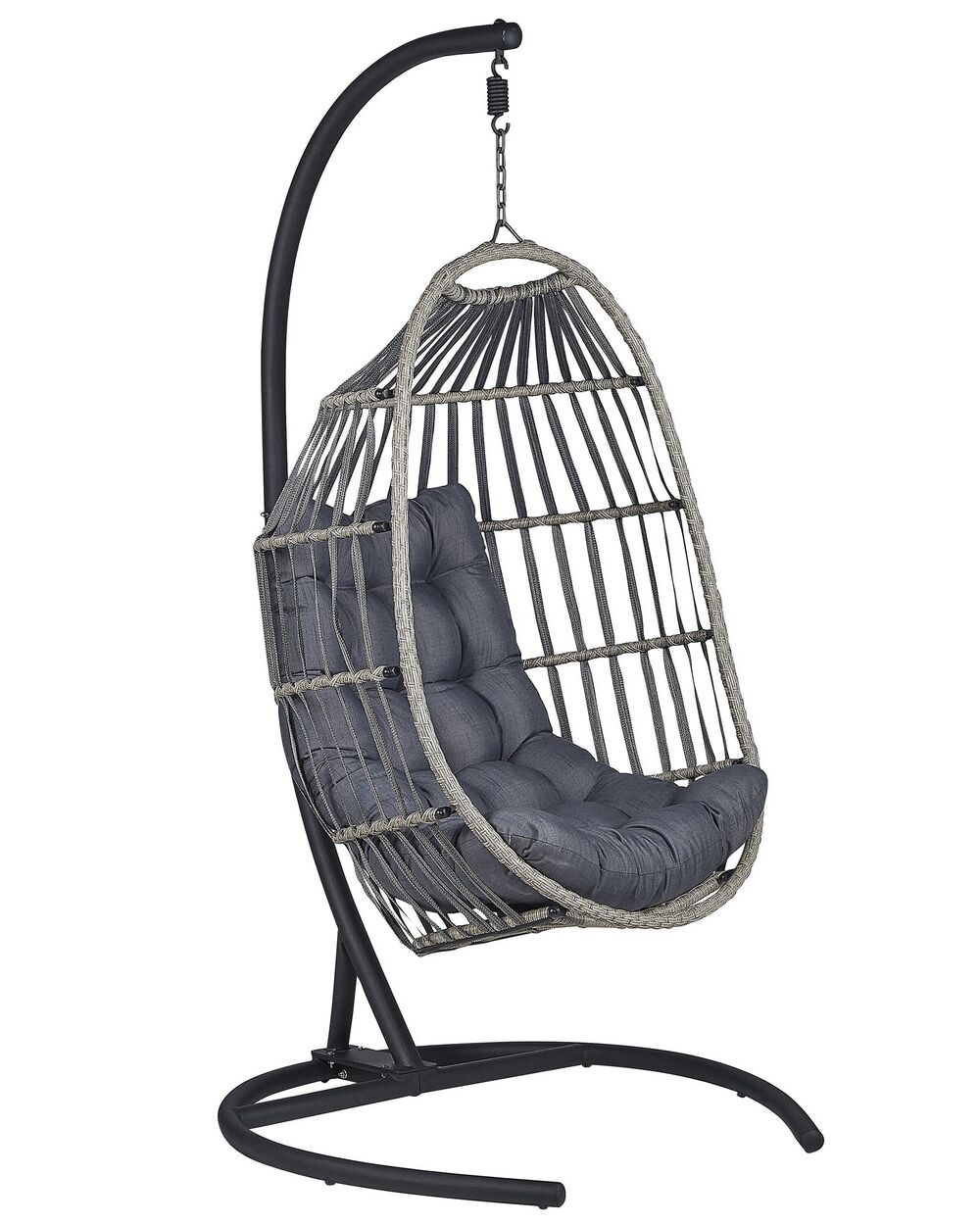 Hanging Chair with Stand SESIA Dark Grey Beliani