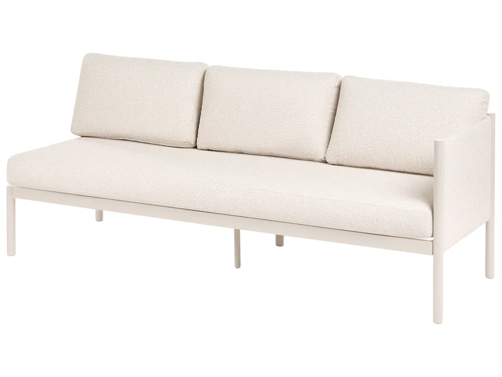Set di divani angolari da giardino 5 posti TONARA Metallo Beige chiaro Lato destro_1125126