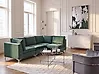 Modular Corner Sofa 4 Seater EVJA Velvet Green Left Hand