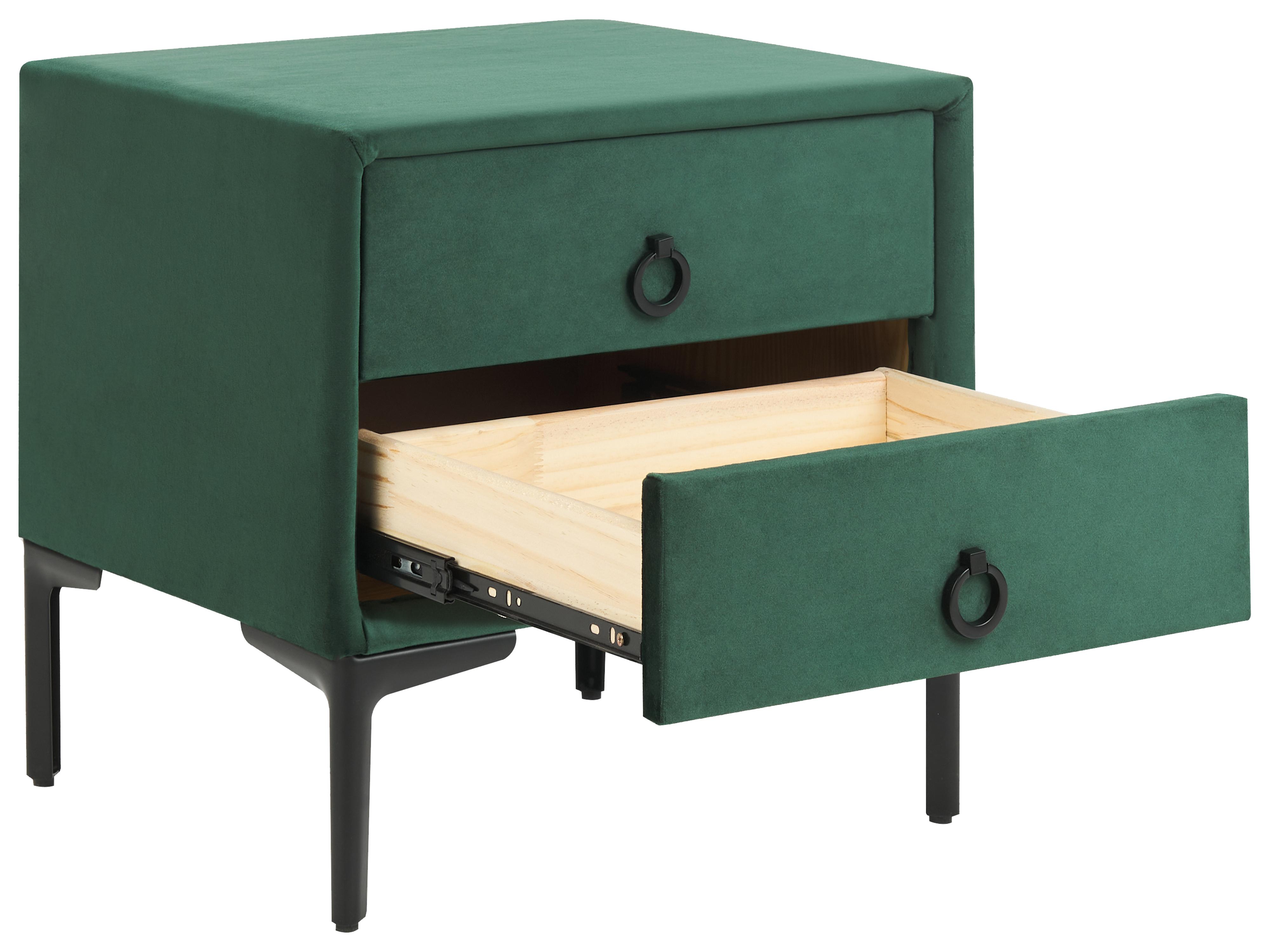 Bedroom Set SEZANNE Velvet Dark Green 160 x 200 cm (EU King Size)_892548