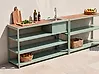 Outdoor Kitchen Island with Sink AVETRANA Light Green Metal