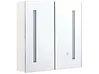 Bathroom Wall Mounted Mirror Cabinet LED CHABUNCO 60 cm x 60 cm White