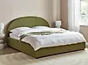 Ottoman Bed VAUCLUSE Boucle Olive Green 180 x 200 cm (EU Super King)