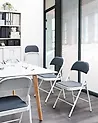 Set of 4 Folding Chairs SPARKS Metal Dark Grey/ White