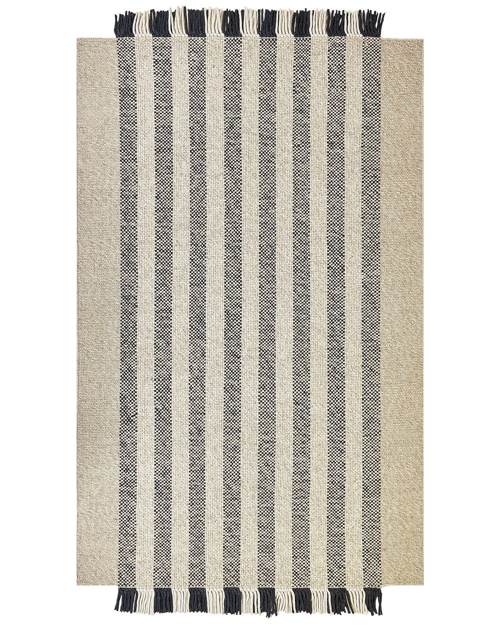 Teppich TACETTIN Weiß 160 x 230 cm Wolle