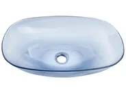 Lavabo da appoggio MOENGO 54 x 36 cm Superficie solida Blu_891723