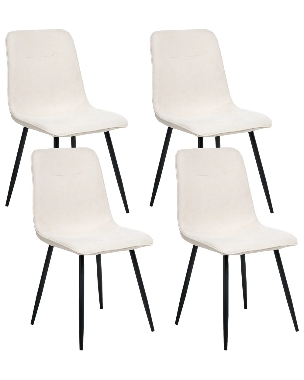 Set of Dining Chairs TUSCOLA Fabric Light Beige