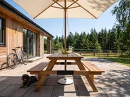 Picnic Table with Benches ROSCIGNO Fir Wood Light Brown_1102620