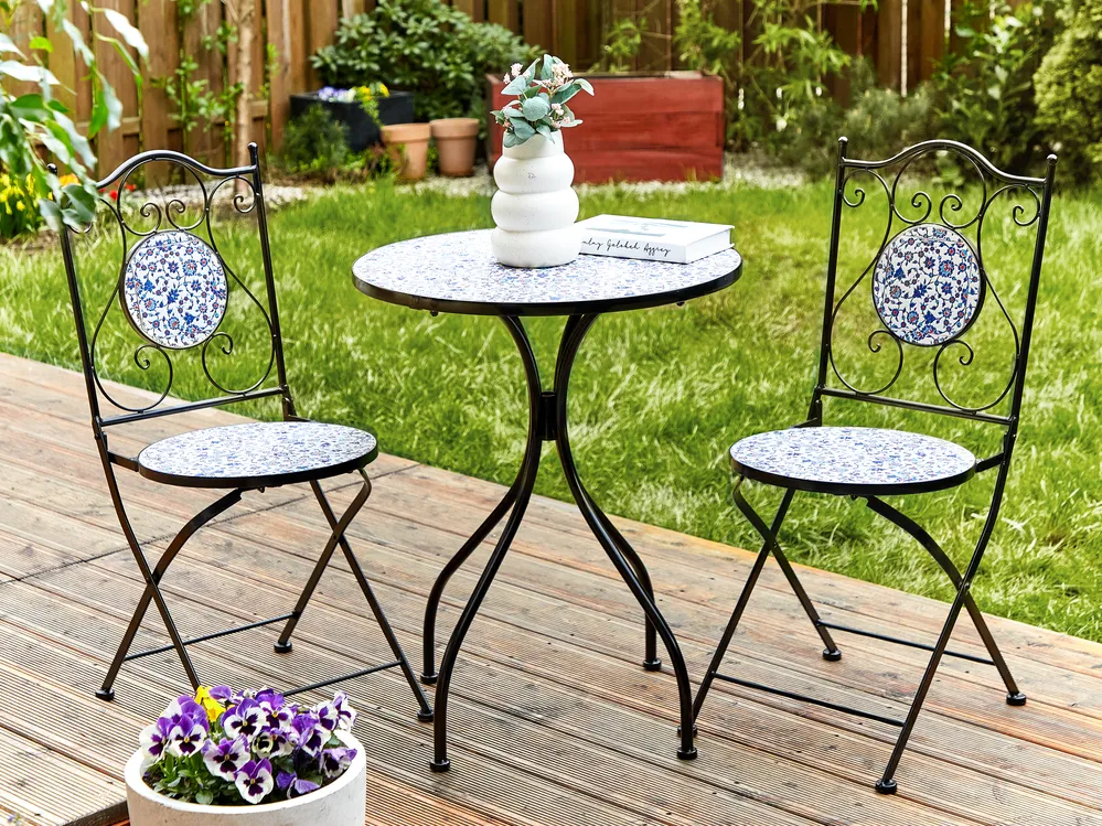 Stolik bistro CAMPRENA 60 cm 60 cm Metal Czarny