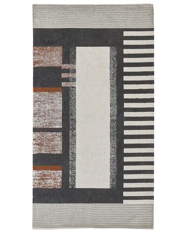 Teppich Baumwolle mehrfarbig 80 x 150 cm abstraktes Muster Kurzflor KAKINADA