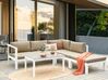 5 Seater Aluminium Garden Corner Sofa Set White and Sand Beige MESSINA_932077