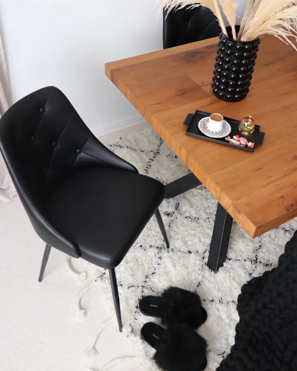 Set di 2 sedie da pranzo VALERIE Pelle sintetica Nero_752824