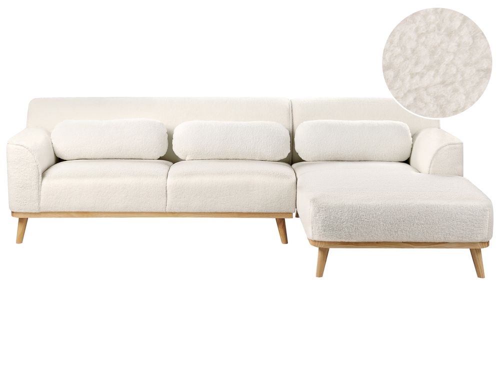 Corner Sofa SIMOS Boucle White Left Hand