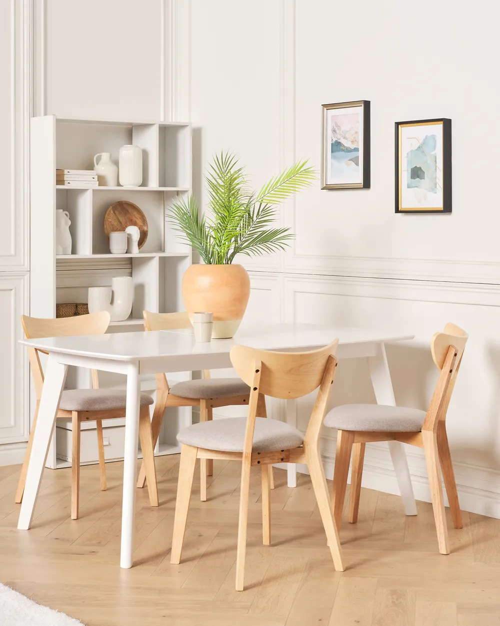 Set of 2 Dining Chairs ERIE Wood Light Brown/ Grey_913418