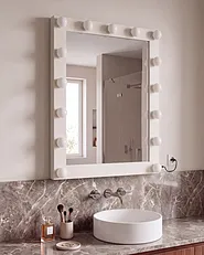 Miroir de salle de bain LED ODENAS 50 cm 60 cm Blanc_1155738