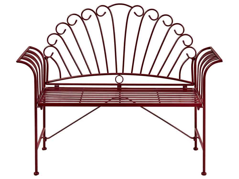 Panchina da giardino CAVINIA 125 cm Metallo Bordeaux
