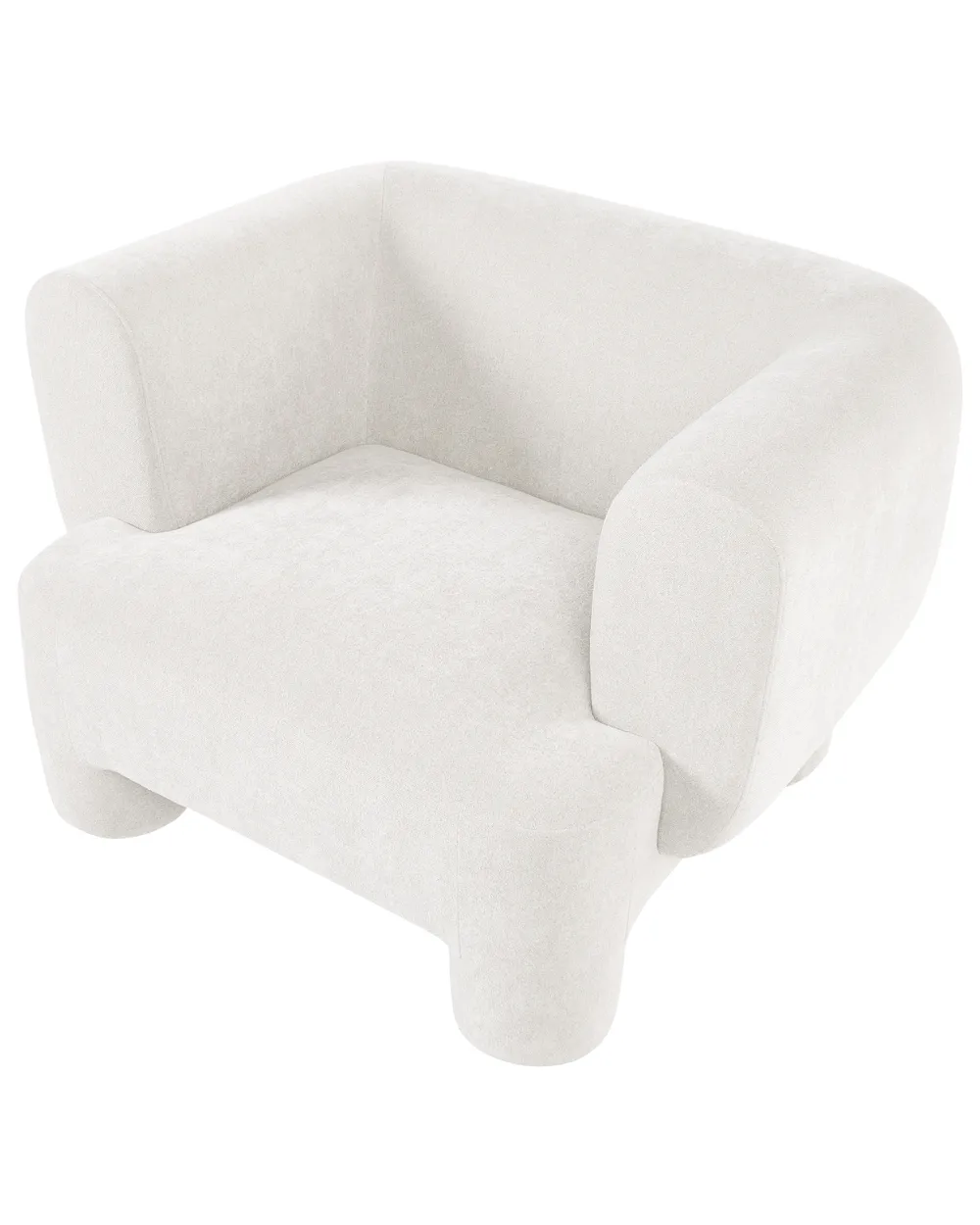 Living Room Set 6 Seater HOGBO Fabric White_1050031