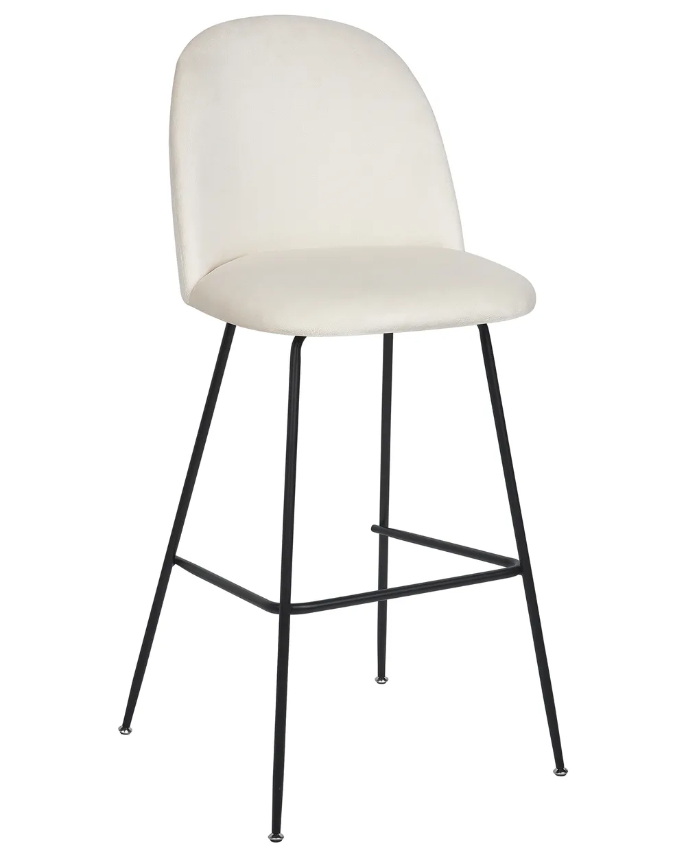 Set of 2 Bar Chairs ARCOLA Velvet Off-White_902375