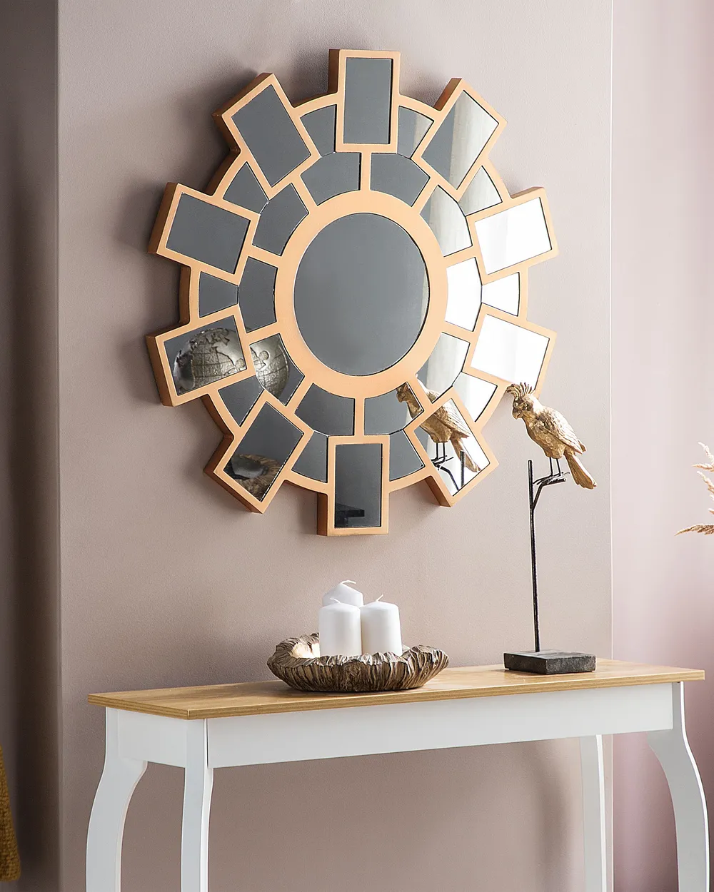 Wall Mirror ROZEL 80 cm 80 cm Golden Brown