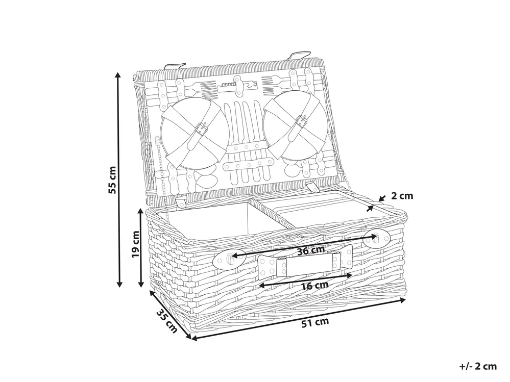 Picnic Basket FIGUE Wicker Grey_964298