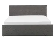 Ottoman Bed ROCHEFORT Velvet Grey 140 x 200 cm (EU Double)_786502