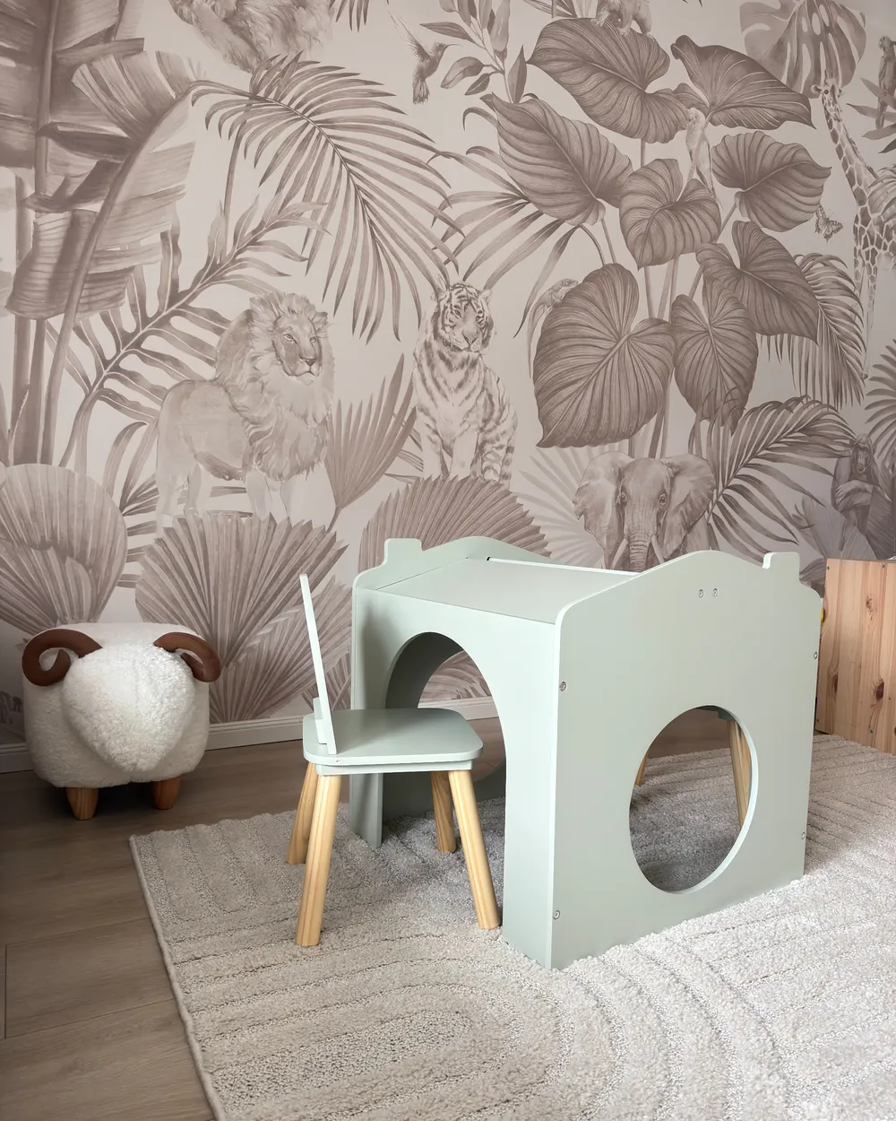 Tavolo per bambini con sedie QUILPIE Verde chiaro_1055162