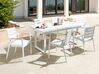 6 Seater Aluminium Garden Dining Set White VALCANETTO/TAVIANO_922606