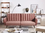 Sofa Bed 3 Seater VIMMERBY Velvet Pink_764137