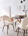 Set of 2 Dining Chairs ONAGA Boucle White